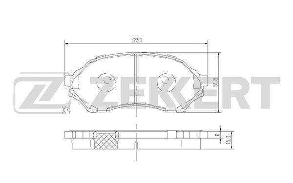 Zekkert BS-1118 Brake Pad Set, disc brake BS1118