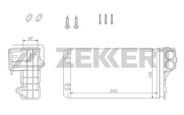 Zekkert MK-5088 Heat Exchanger, interior heating MK5088