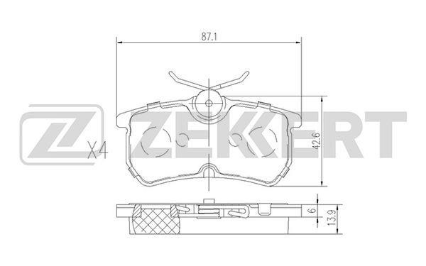 Zekkert BS-1662 Brake Pad Set, disc brake BS1662