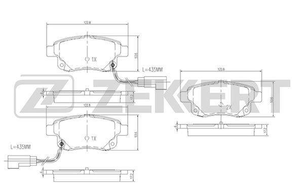 Zekkert BS-1682 Brake Pad Set, disc brake BS1682