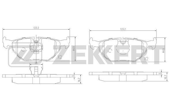 Zekkert BS-1232 Brake Pad Set, disc brake BS1232
