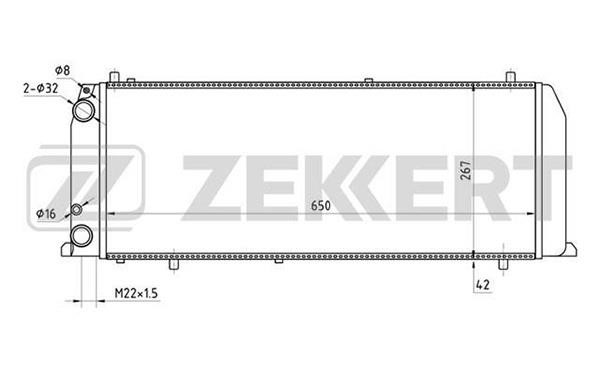 Zekkert MK-1020 Radiator, engine cooling MK1020