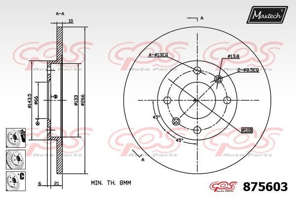 MaxTech 875603.6980 Brake disc 8756036980