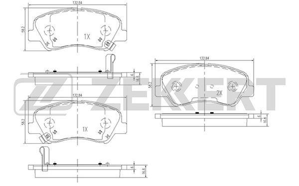 Zekkert BS-1910 Brake Pad Set, disc brake BS1910