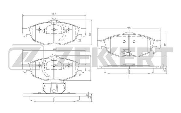Zekkert BS-1275 Brake Pad Set, disc brake BS1275