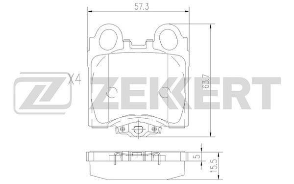 Zekkert BS-1861 Rear disc brake pads, set BS1861