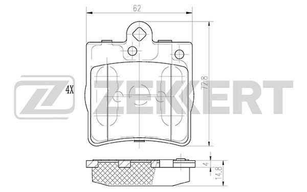 Zekkert BS-1350 Brake Pad Set, disc brake BS1350