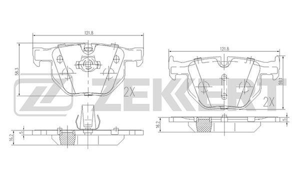 Zekkert BS-1017 Brake Pad Set, disc brake BS1017