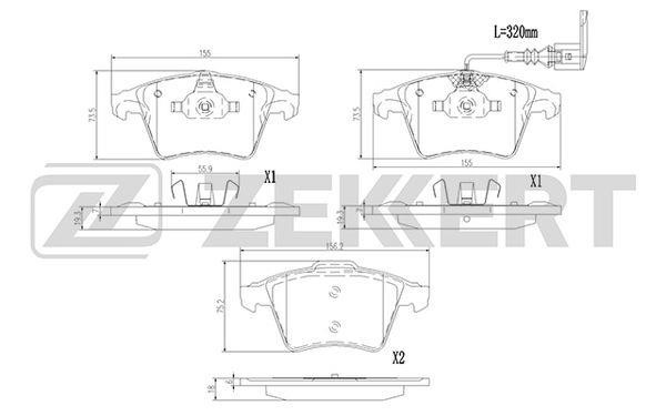 Zekkert BS-1384 Brake Pad Set, disc brake BS1384