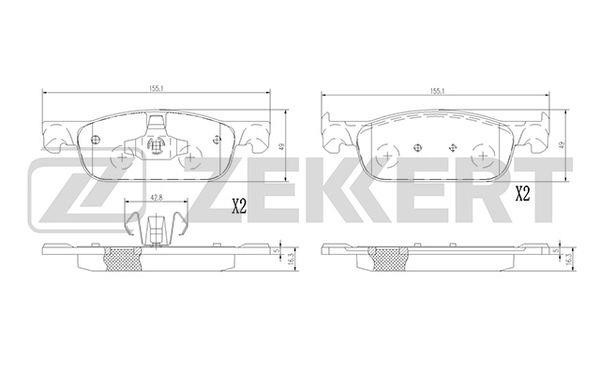 Zekkert BS-1378 Front disc brake pads, set BS1378
