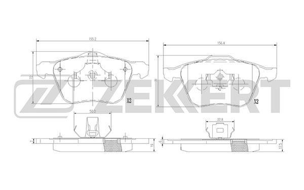 Zekkert BS-1372 Front disc brake pads, set BS1372