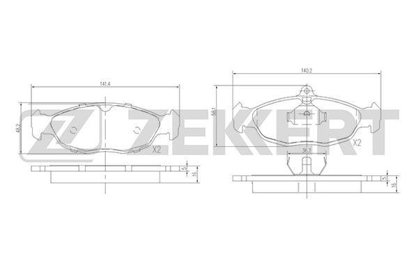 Zekkert BS-2346 Brake Pad Set, disc brake BS2346
