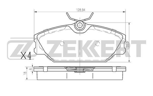 Zekkert BS-1159 Brake Pad Set, disc brake BS1159