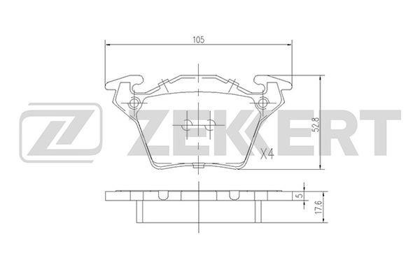 Zekkert BS-1160 Brake Pad Set, disc brake BS1160