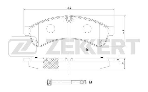 Zekkert BS-1689 Rear disc brake pads, set BS1689