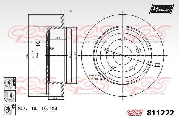 MaxTech 811222.6880 Brake disk 8112226880