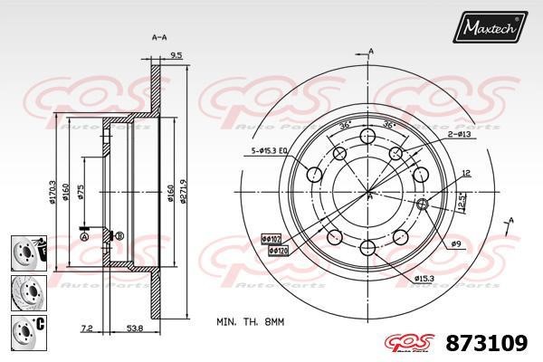 MaxTech 873109.6880 Brake disk 8731096880