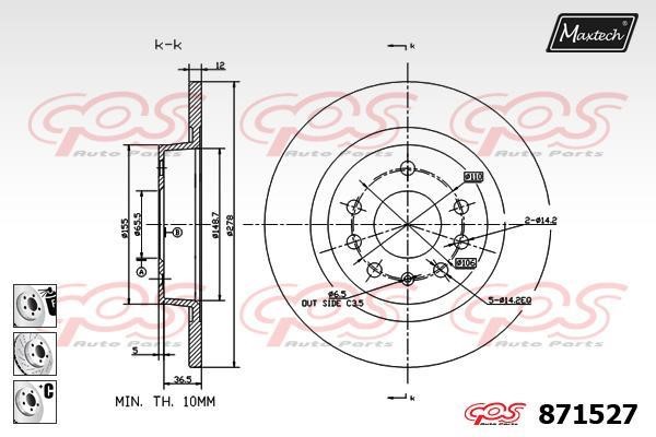 MaxTech 871527.6980 Brake disc 8715276980