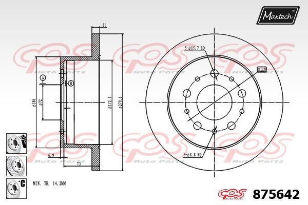 MaxTech 875642.6980 Brake disc 8756426980