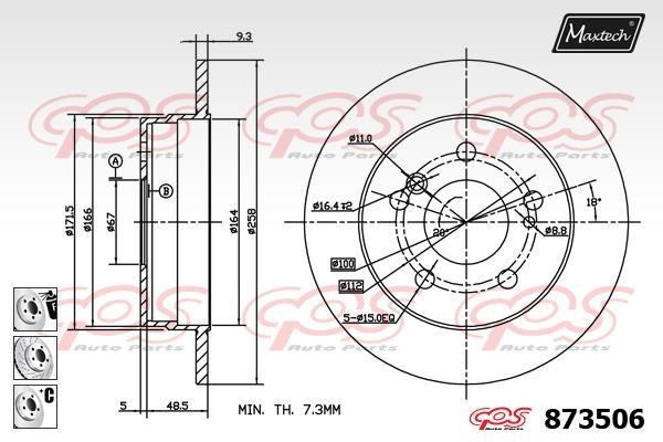 MaxTech 873506.6880 Brake disk 8735066880