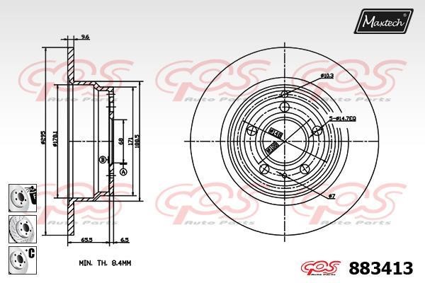 MaxTech 883413.6880 Brake disc 8834136880