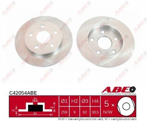 ABE C42054ABE-P Rear brake disc, non-ventilated C42054ABEP