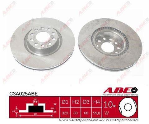 ABE C3A025ABE-P Front brake disc ventilated C3A025ABEP