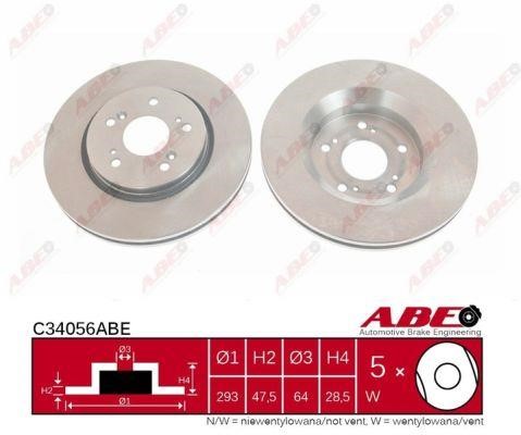 ABE C34056ABE-P Front brake disc ventilated C34056ABEP