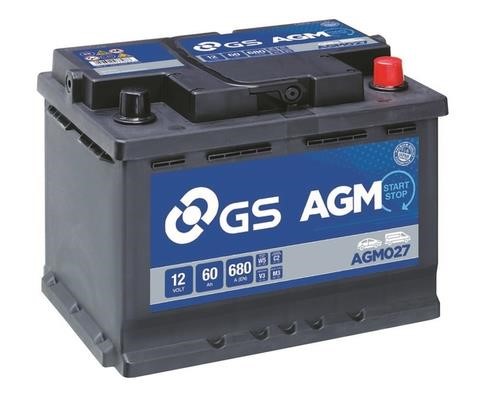 Gs AGM027 Battery Gs 12V 60AH 680A(EN) R+ AGM027