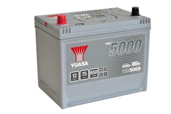 Yuasa YBX5069 Battery Yuasa YBX 5000 12V 75Ah 760A(EN) L+ YBX5069