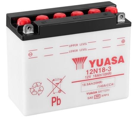 Yuasa 12N18-3 Battery Yuasa 12V 18,9Ah 140A R+ 12N183
