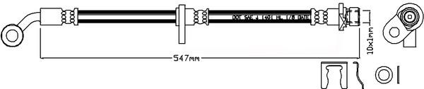 Juratek JBH1282L Brake Hose JBH1282L