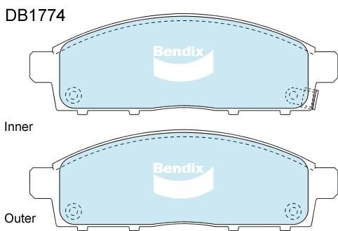 Bendix USA DB1774 -4WD Brake Pad Set, disc brake DB17744WD