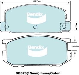 Bendix USA DB326 GCT Brake Pad Set, disc brake DB326GCT