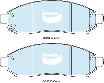 Bendix USA DB1835 -4WD Brake Pad Set, disc brake DB18354WD
