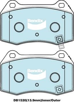 Bendix USA DB1520 GCT Brake Pad Set, disc brake DB1520GCT