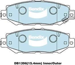 Bendix USA DB1396 GCT Brake Pad Set, disc brake DB1396GCT
