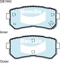 Bendix USA DB1943 4WD Brake Pad Set, disc brake DB19434WD