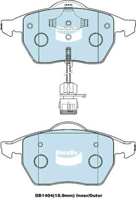 Bendix USA DB1404 EURO+ Brake Pad Set, disc brake DB1404EURO