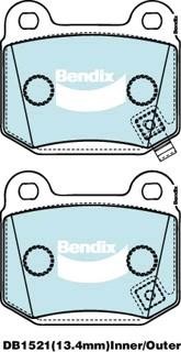 Bendix USA DB1521 GCT Brake Pad Set, disc brake DB1521GCT