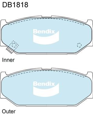 Bendix USA DB1818 GCT Brake Pad Set, disc brake DB1818GCT