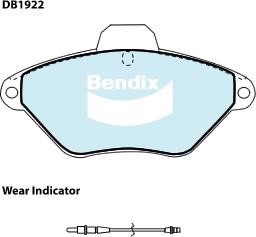 Bendix USA DB1922 GCT Brake Pad Set, disc brake DB1922GCT