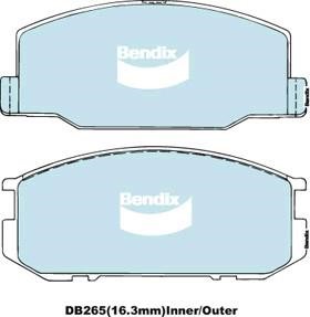 Bendix USA DB265 GCT Brake Pad Set, disc brake DB265GCT