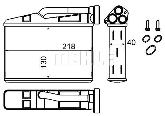 Wilmink Group WG2180115 Heat exchanger, interior heating WG2180115