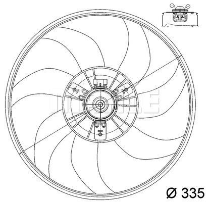 Hub, engine cooling fan wheel Wilmink Group WG2180554