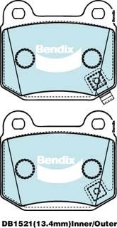 Bendix USA DB1521 SRT Brake Pad Set, disc brake DB1521SRT