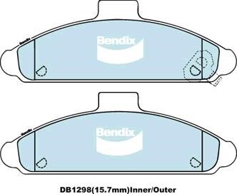 Bendix USA DB1298 GCT Brake Pad Set, disc brake DB1298GCT