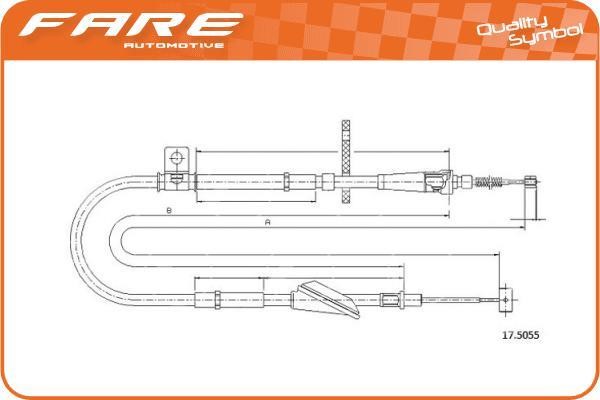 Fare 18999 Cable Pull, parking brake 18999