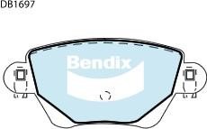 Bendix USA DB1697 GCT Brake Pad Set, disc brake DB1697GCT