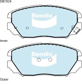 Bendix USA DB1924 GCT Brake Pad Set, disc brake DB1924GCT